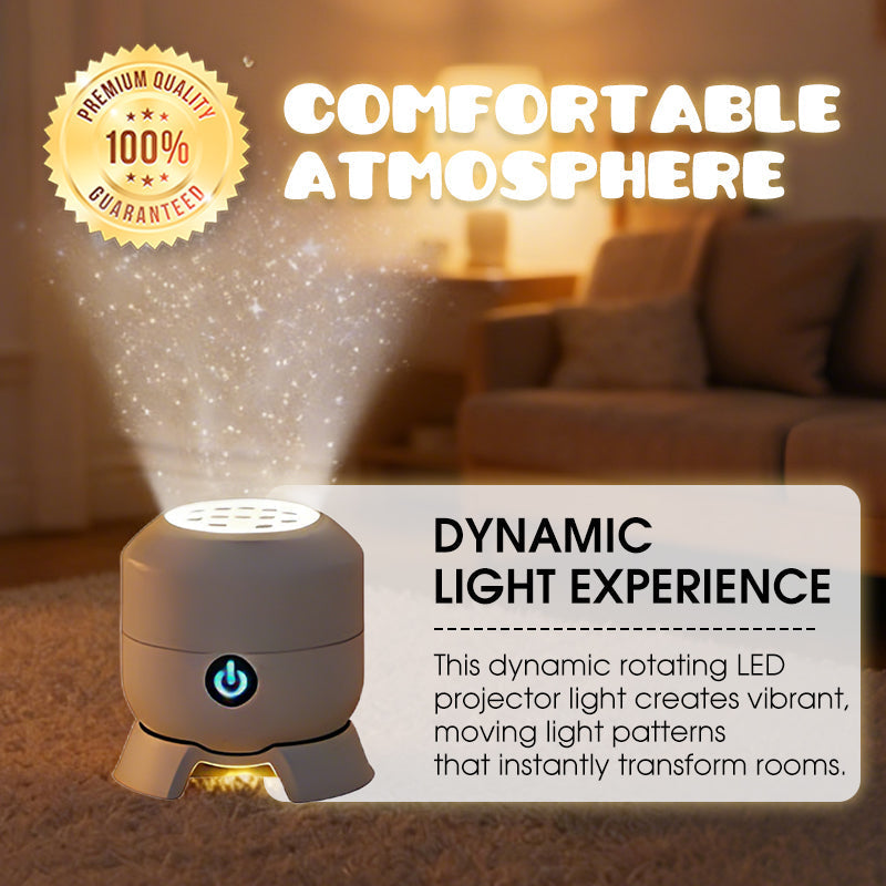 🌈Projecteur de lumière LED rotatif dynamique – Calme et détente pour votre maison. Des lumières douces et changeantes apaisent les nuits agitées.