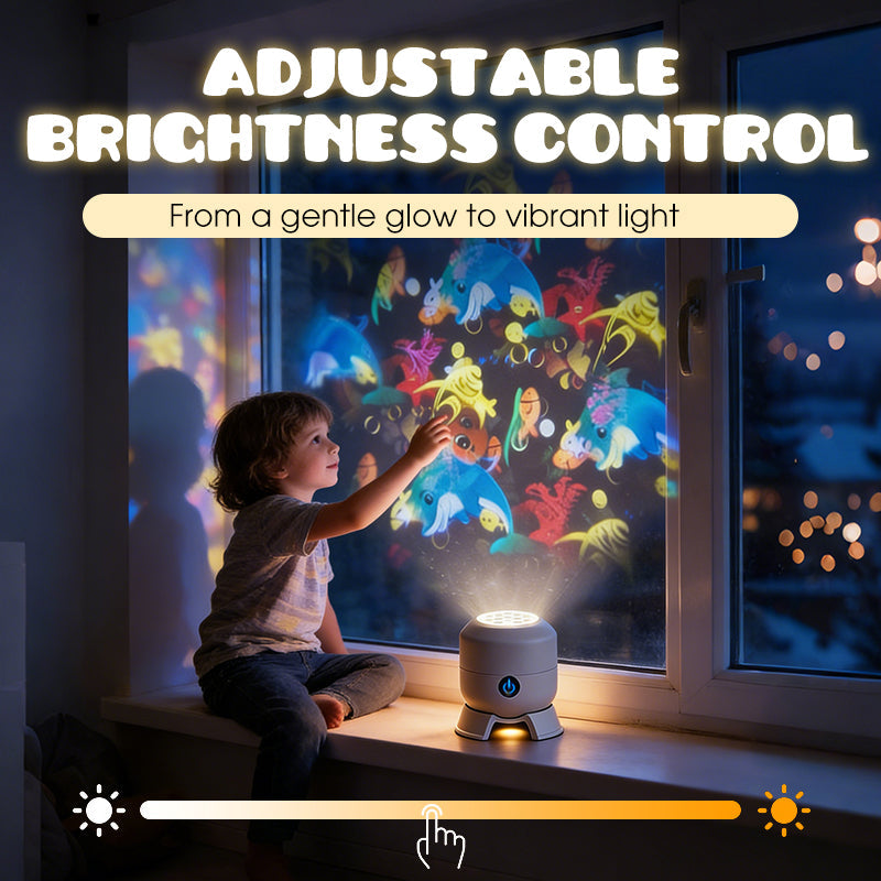 🌈Projecteur de lumière LED rotatif dynamique – Calme et détente pour votre maison. Des lumières douces et changeantes apaisent les nuits agitées.