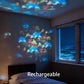 🌈Projecteur de lumière LED rotatif dynamique – Calme et détente pour votre maison. Des lumières douces et changeantes apaisent les nuits agitées.