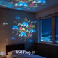 🌈Projecteur de lumière LED rotatif dynamique – Calme et détente pour votre maison. Des lumières douces et changeantes apaisent les nuits agitées.