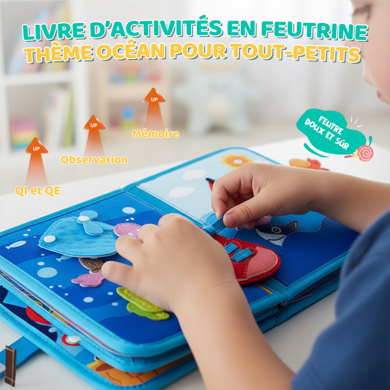 Livre d’activités en feutrine thème océan pour tout-petits