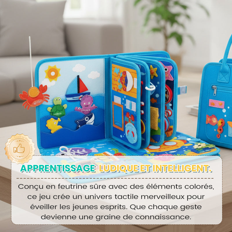 Livre d’activités en feutrine thème océan pour tout-petits