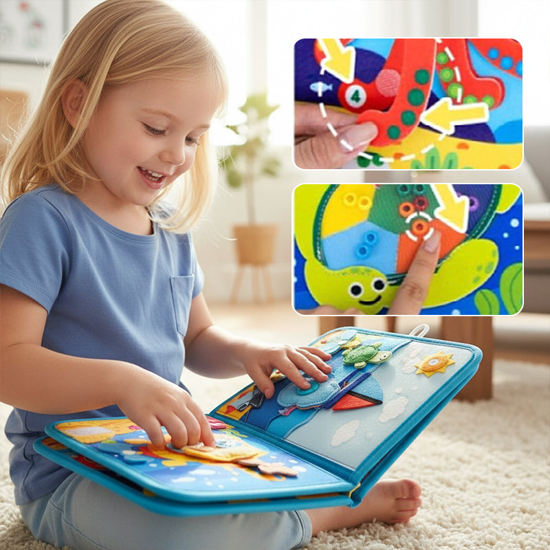 Livre d’activités en feutrine thème océan pour tout-petits