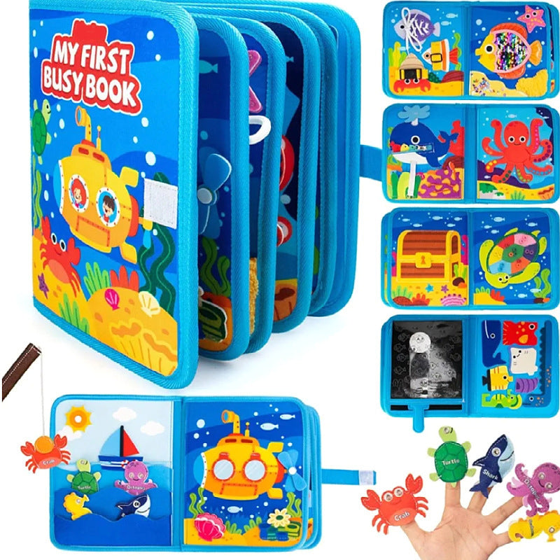 Livre d’activités en feutrine thème océan pour tout-petits