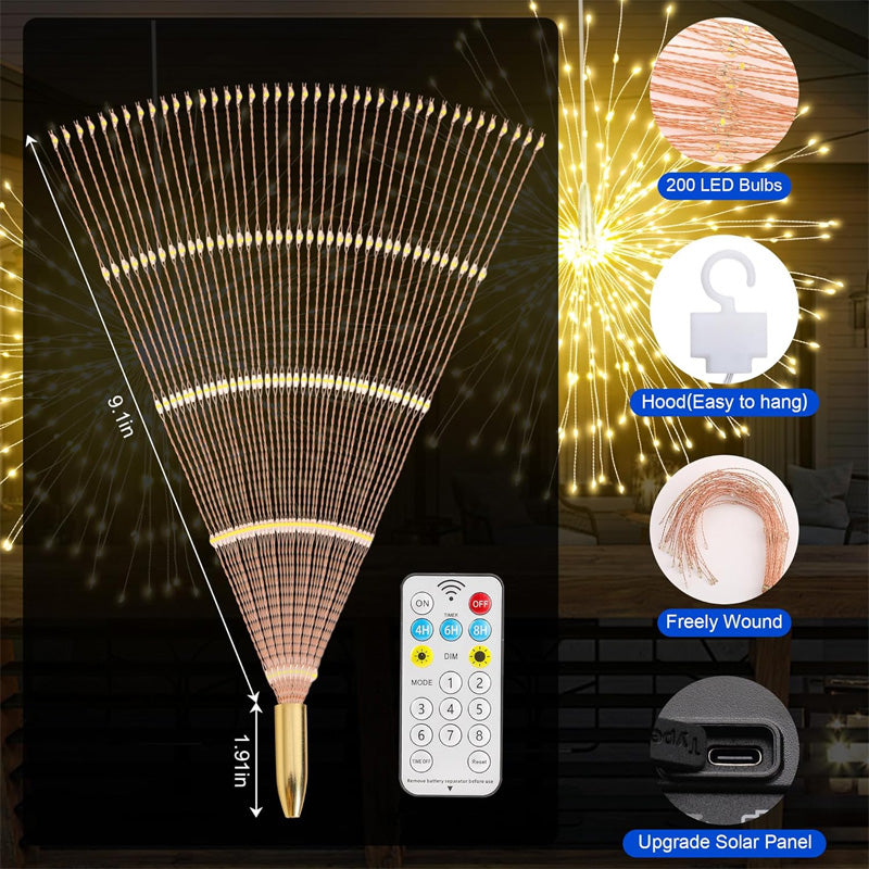 🎆60 % DE RÉDUCTION ! 💡 Guirlande lumineuse LED en fil de cuivre effet feux d'artifice – Fil de cuivre flexible, lumière chaude et éclairage décoratif pour vos fêtes ✨