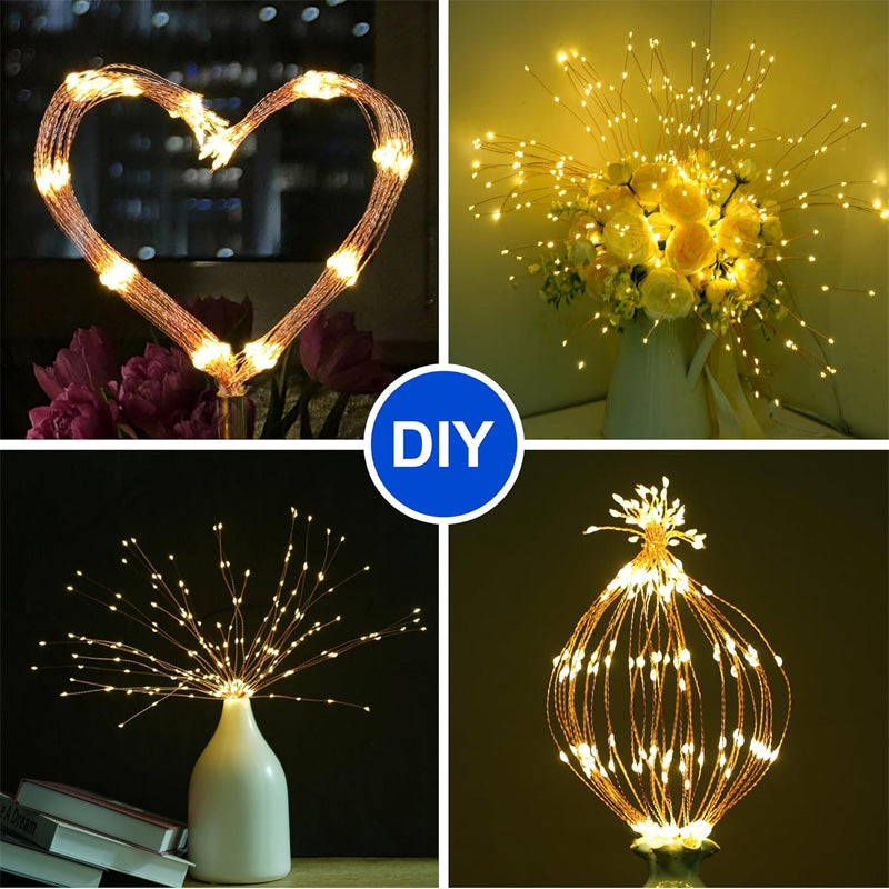 🎆60 % DE RÉDUCTION ! 💡 Guirlande lumineuse LED en fil de cuivre effet feux d'artifice – Fil de cuivre flexible, lumière chaude et éclairage décoratif pour vos fêtes ✨