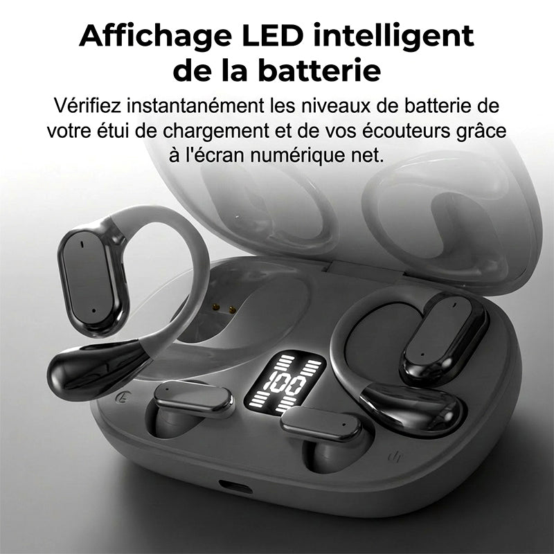 Écouteurs sans fil 2 en 1 à double style avec 30 h d'autonomie