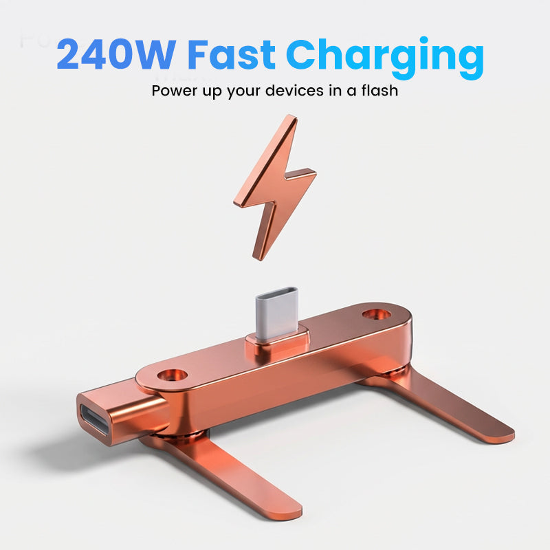 🔥Édition 2026 améliorée - Support de recharge rapide à deux parties avec câble🔥Adaptateur de recharge rapide avec support de téléphone pliable à 360°