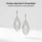 Boucles d'oreilles pendantes à feuilles superposées pour femme
