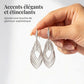 Boucles d'oreilles pendantes à feuilles superposées pour femme