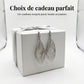 Boucles d'oreilles pendantes à feuilles superposées pour femme
