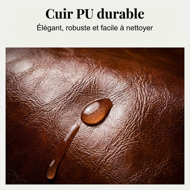 Trousse de maquillage en cuir PU à 3 compartiments de grande capacité
