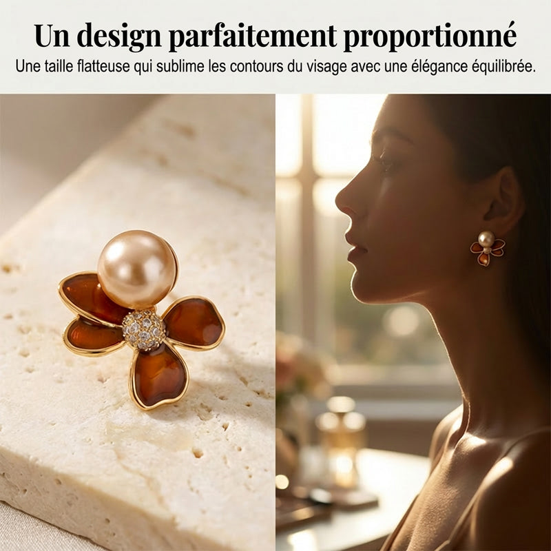 Boucles d'oreilles puces florales style vintage pour femme