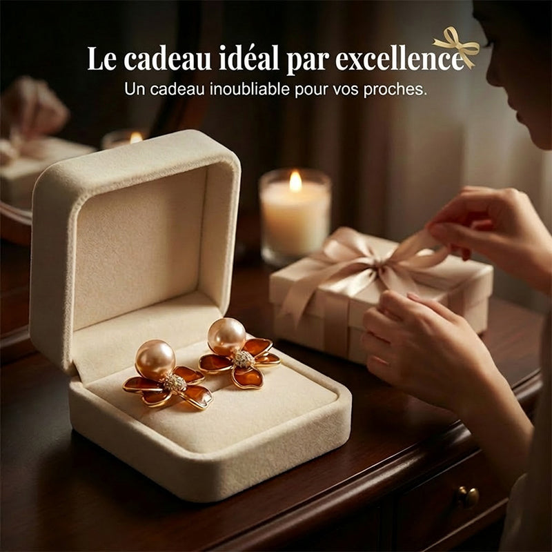 Boucles d'oreilles puces florales style vintage pour femme