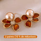 Boucles d'oreilles puces florales style vintage pour femme
