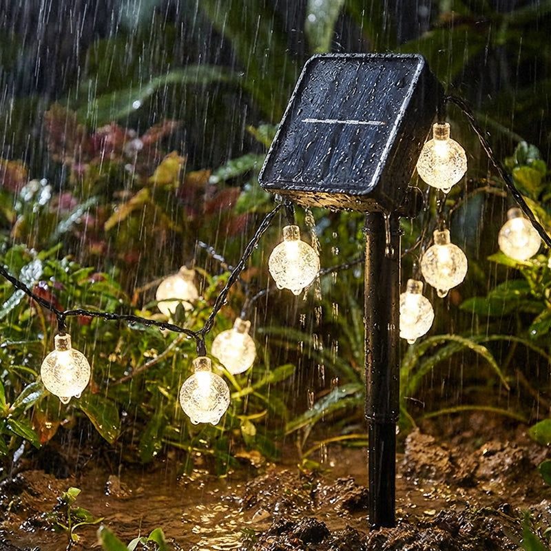 Guirlande lumineuse solaire étanche à bulles pour terrasse