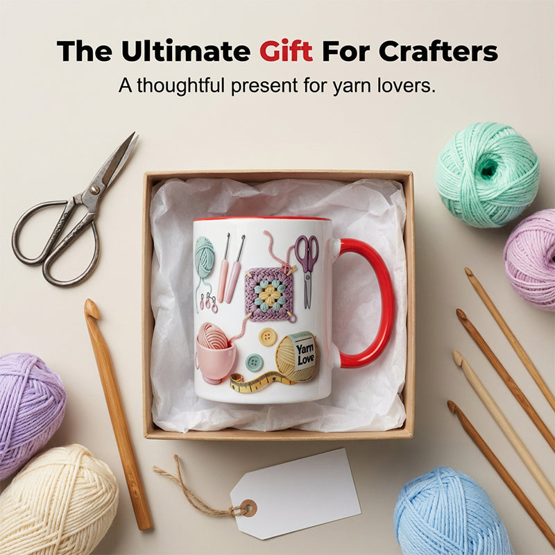 🔥OFFRE SPÉCIALE DU DERNIER JOUR :  ⚡PLUS DE 50 000 EXEMPLAIRES VENDUS !🎁🧶Mug « Yarn Love », un cadeau pour les amateurs de loisirs créatifs et les esprits créatifs