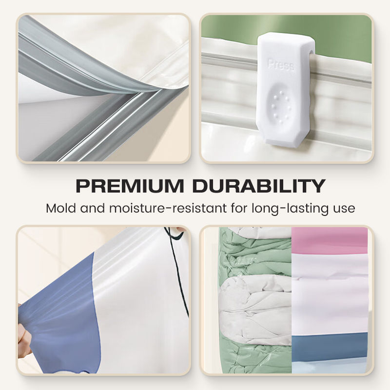 🧳📦 Sacs de Rangement Sous Vide Sans Pompe – Grande Capacité, Compression Rapide et Matériau PA+PE Renforcé