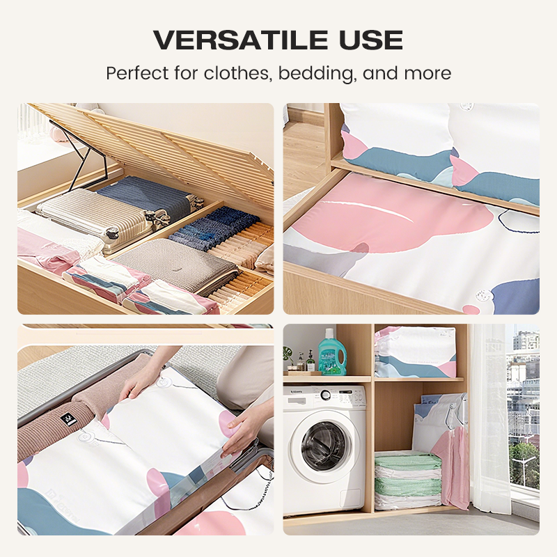 🧳📦 Sacs de Rangement Sous Vide Sans Pompe – Grande Capacité, Compression Rapide et Matériau PA+PE Renforcé