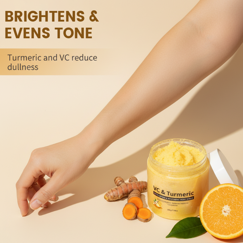 Gommage corporel exfoliant au curcuma et à la vitamine C