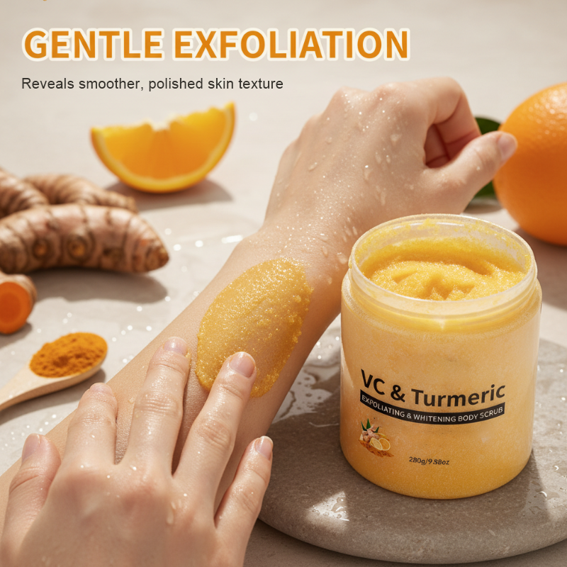 Gommage corporel exfoliant au curcuma et à la vitamine C