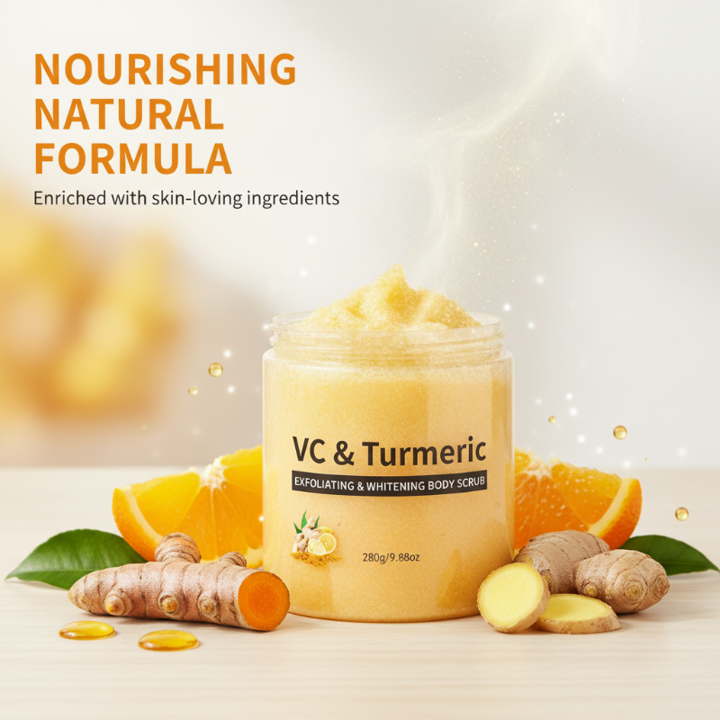 Gommage corporel exfoliant au curcuma et à la vitamine C