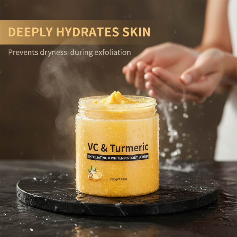 Gommage corporel exfoliant au curcuma et à la vitamine C