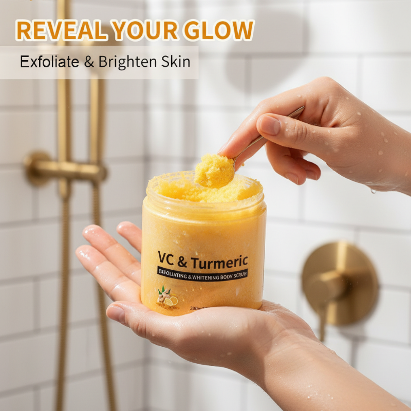 Gommage corporel exfoliant au curcuma et à la vitamine C