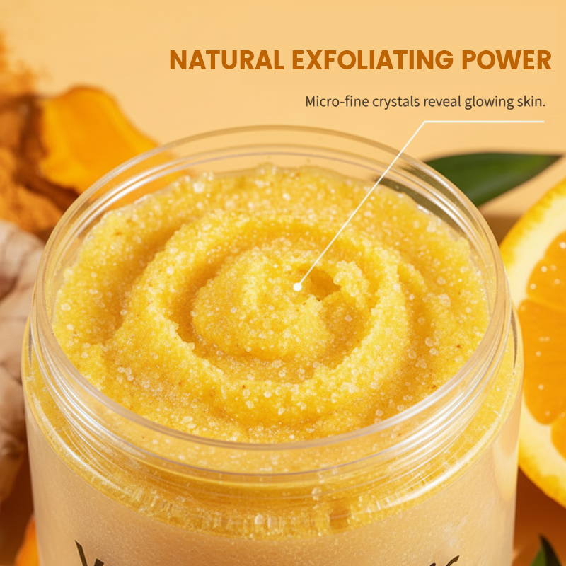 Gommage corporel exfoliant au curcuma et à la vitamine C