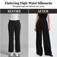 Pantalon large à taille haute et plissé pour femme