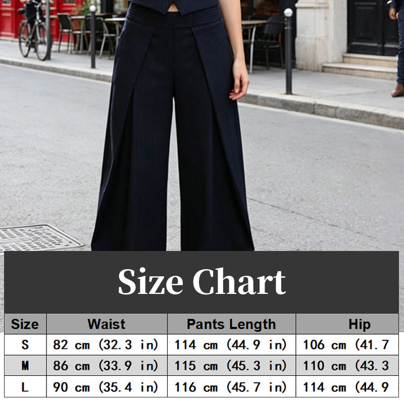 Pantalon large à taille haute et plissé pour femme