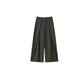 Pantalon large à taille haute et plissé pour femme