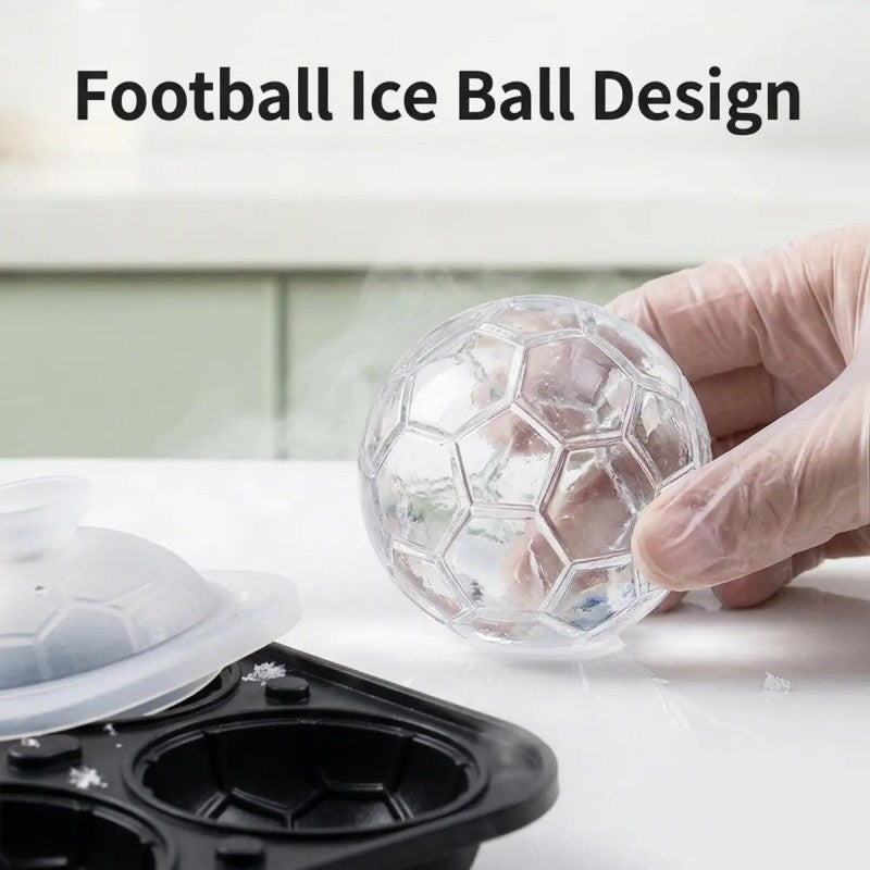 📢📢50 % DE RÉDUCTION !! ⏰ Moule à Glaçons Football Silicone – Boules 5,5cm, Fusion Lente, Design Anti-Fuite, 4 Couleurs, Parfait pour Soirées Match & Cocktails 🥂