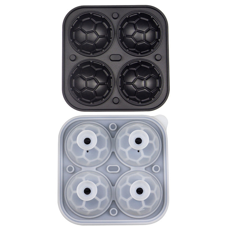 📢📢50 % DE RÉDUCTION !! ⏰ Moule à Glaçons Football Silicone – Boules 5,5cm, Fusion Lente, Design Anti-Fuite, 4 Couleurs, Parfait pour Soirées Match & Cocktails 🥂