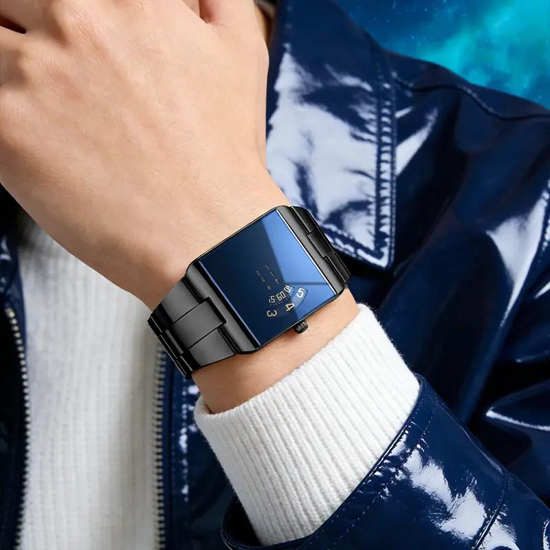 ⌚ PROMO LIMITÉE – 50% DE RÉDUCTION ! ✨ Montre Quartz Homme Cadran Carré – Acier Inox & Verre Minéral – Design Unique & Polyvalent for Look Audacieux