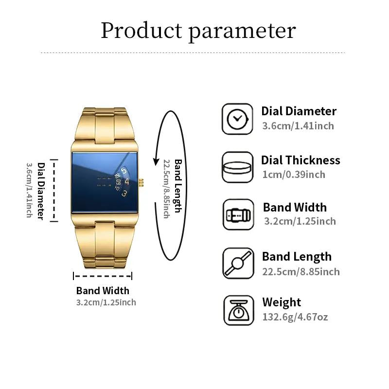 ⌚ PROMO LIMITÉE – 50% DE RÉDUCTION ! ✨ Montre Quartz Homme Cadran Carré – Acier Inox & Verre Minéral – Design Unique & Polyvalent for Look Audacieux