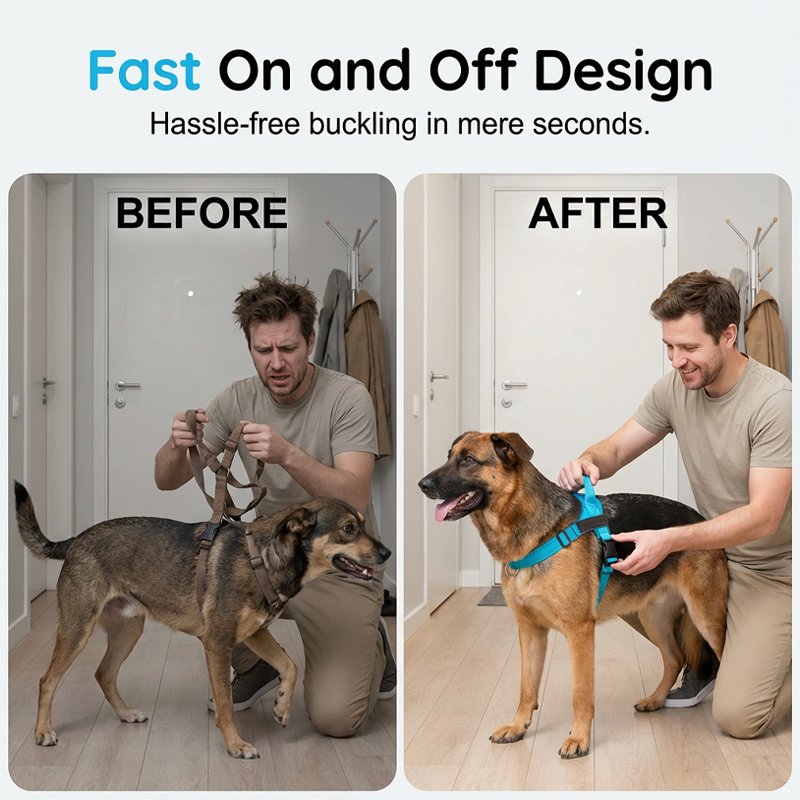 🐶 50 % DE RÉDUCTION MAINTENANT ! 🐾 Harnais rembourré pour chien, facile à mettre et à enlever – Anti-traction et respirant – Sûr et confortable 🌿