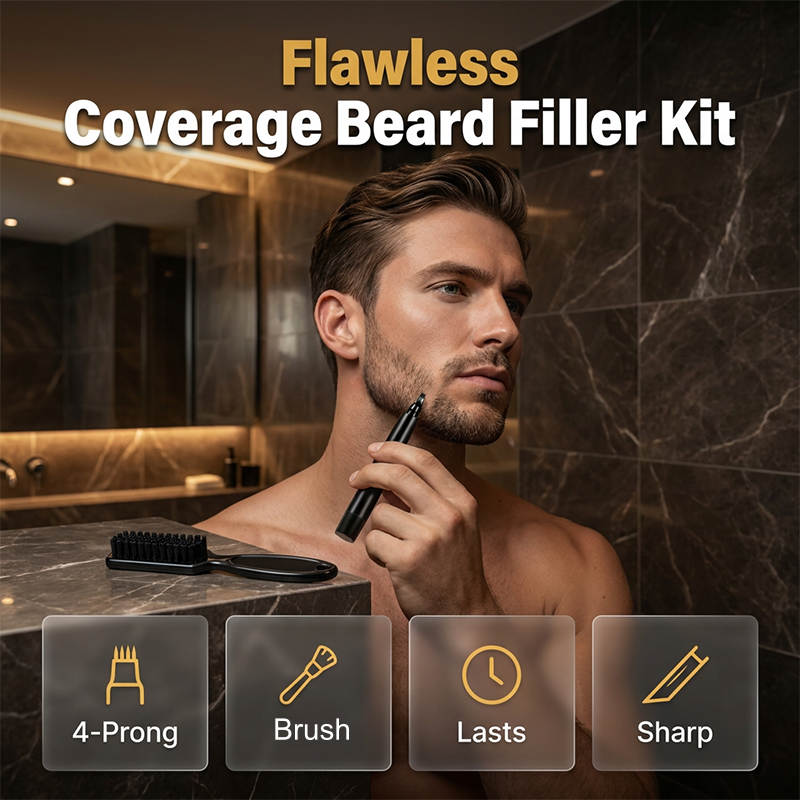 Kit stylo et pinceau pour remplir la barbe (homme)