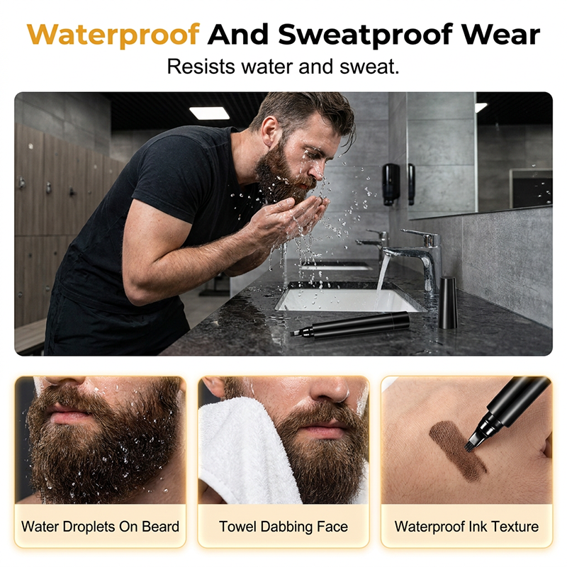 Kit stylo et pinceau pour remplir la barbe (homme)