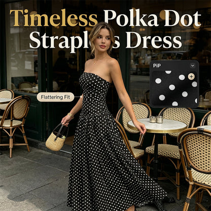 Robe bustier à pois tendance pour femme