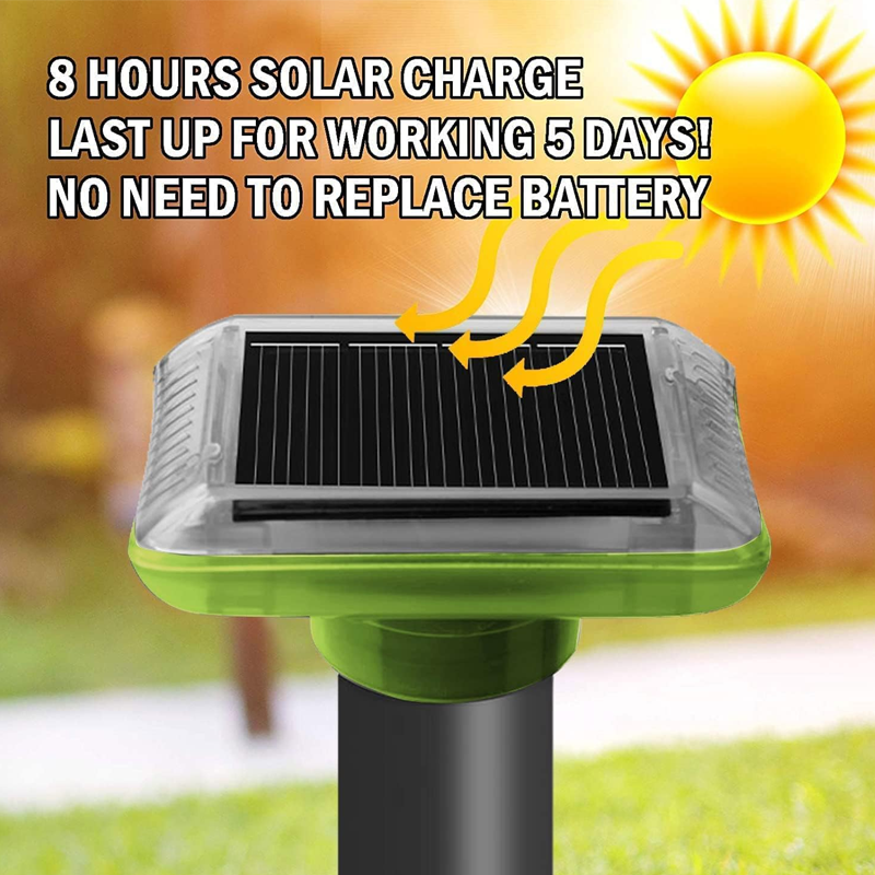 Répulsif à taupes étanche à ultrasons et à énergie solaire
