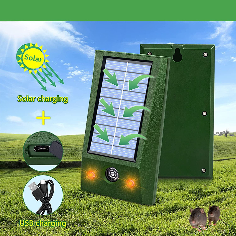 Répulsif à taupes étanche à ultrasons et à énergie solaire