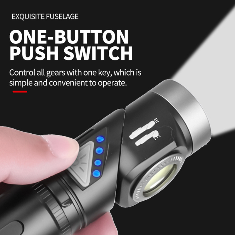 Lampe frontale et lampe torche LED rotative à 90°