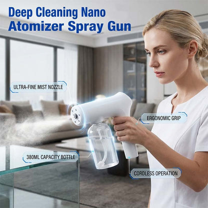 🥳PROMOTION EXCEPTIONNELLE 2026🥳💞Plus de 50 000 unités vendues !🚗🏠 50 % de réduction ! Pistolet de pulvérisation nano sans fil – Brume réglable, sans fil. Idéal pour la désinfection et le dépoussiérage. Un indispensable du nettoyage ! 🔫🌿