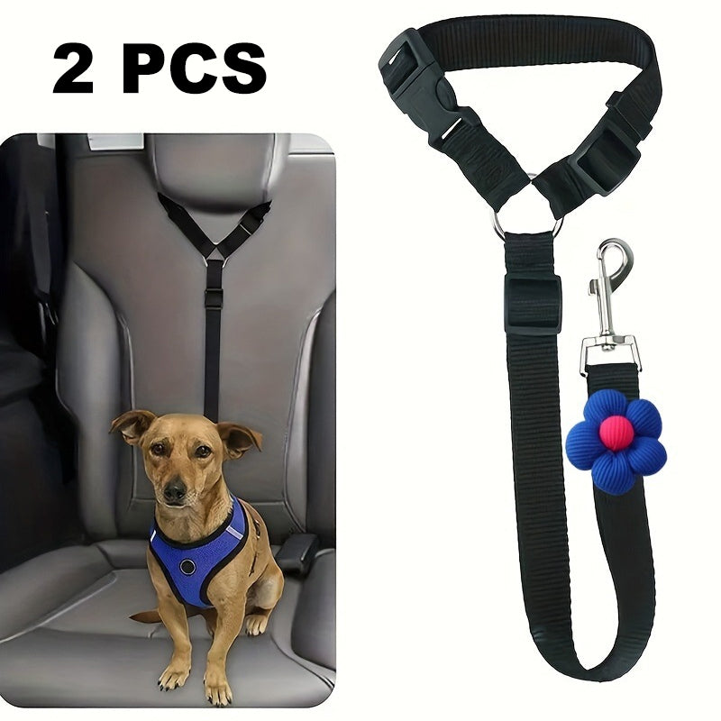 Ceinture de sécurité auto et laisse de promenade 2 en 1 pour chien