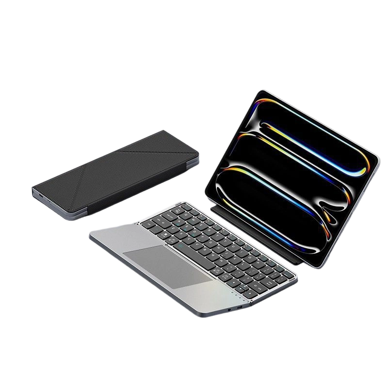Clavier pliable ultra-fin avec pavé tactile et support intégrés
