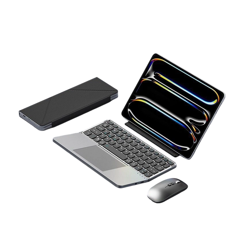 Clavier pliable ultra-fin avec pavé tactile et support intégrés
