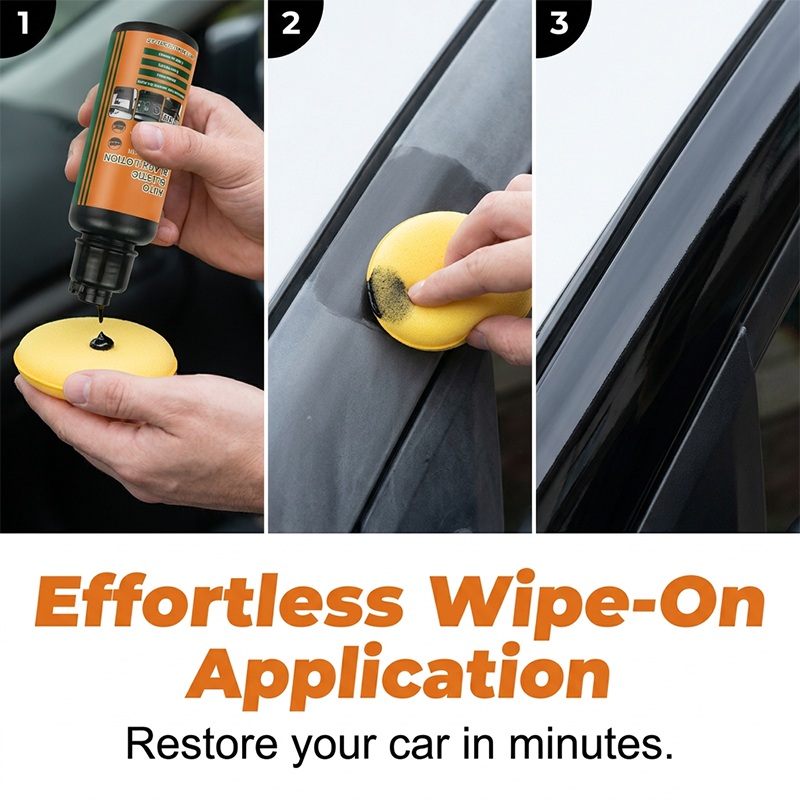 Produit de polissage multi-usages noir pour plastique automobile