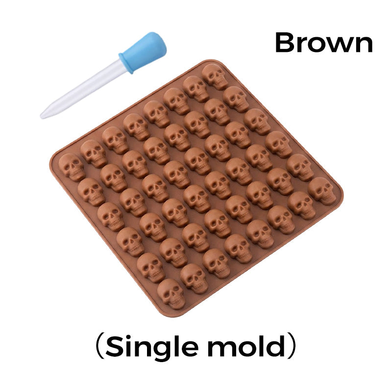 Ensemble de moules en silicone en forme de crâne avec compte-gouttes
