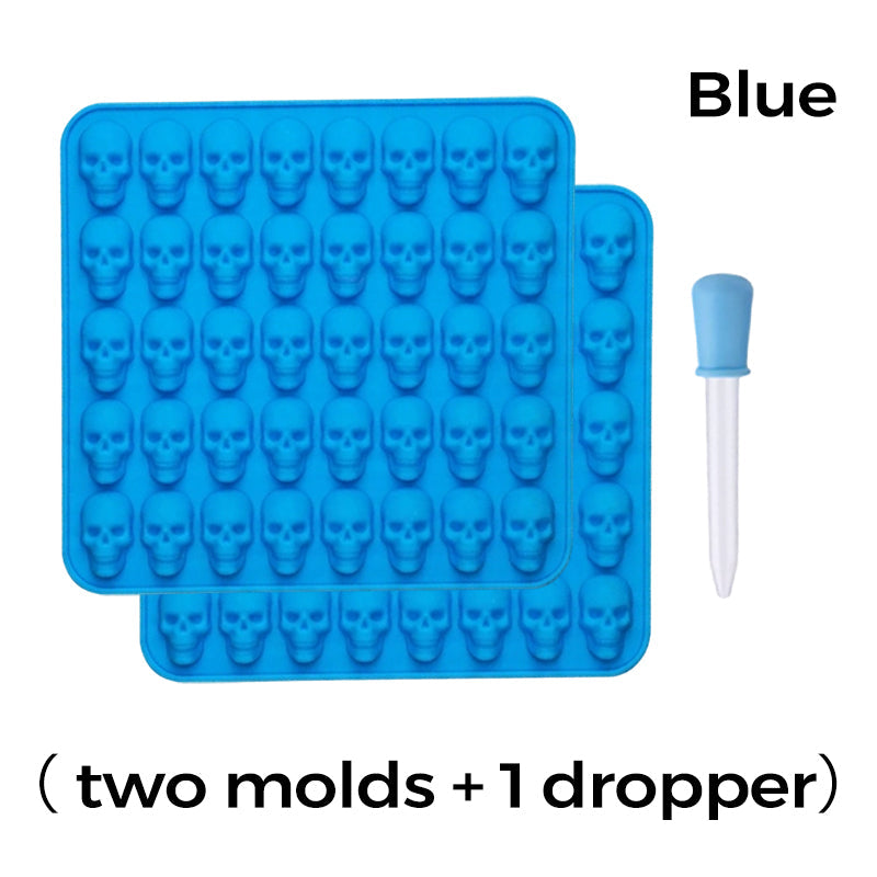 Ensemble de moules en silicone en forme de crâne avec compte-gouttes